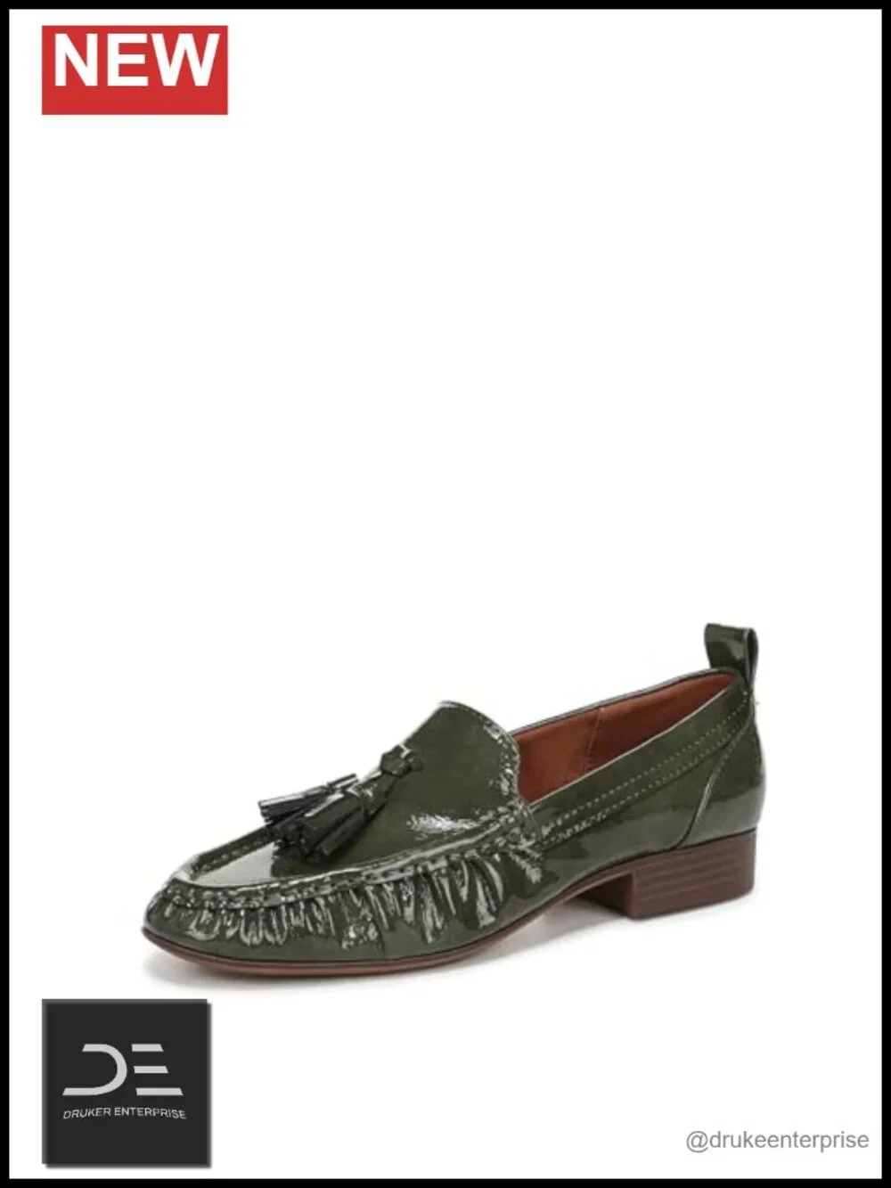 Suede Tassel Loafer Slip-On with Low Stacked Heel